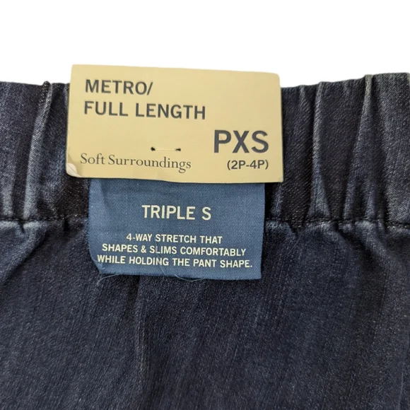 Soft Surroundings Metro Denim Jean Leggings NWT Womens Petite XS Dark Wash - Picture 10 of 11